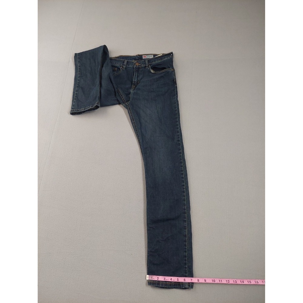 Wrangler Men Jeans 30X32 Blue Zip Button 5 Pockets Stretch Slim Straight Casual - Picture 14 of 16